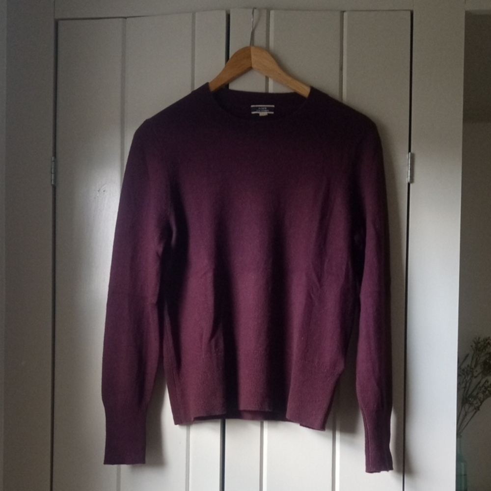J. Crew Burgundy Cashmere Sweater Small
